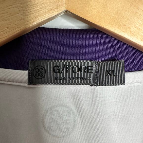 G/FORE Men's White Variegated Striped Polo Performance Golf Shirt Size XL - Picture 4 of 7